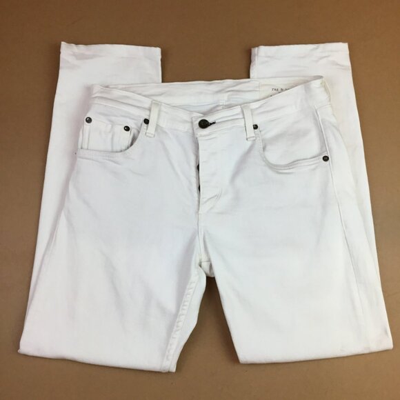 Rag & Bone White Fit 2 Slim Leg Standard Issue Jeans Mens 31 Buttonfly Aged Brig - Picture 5 of 15